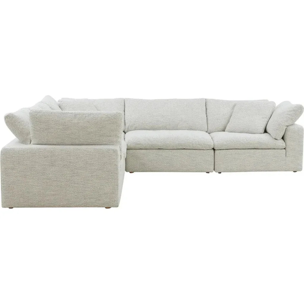 Clay L-Shaped Performance Fabric Grey Modular Sectional-Modular Sofas-Moe's Home-LOOMLAN