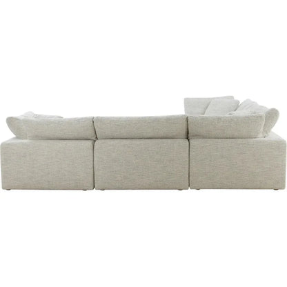 Clay L-Shaped Performance Fabric Grey Modular Sectional-Modular Sofas-Moe's Home-LOOMLAN