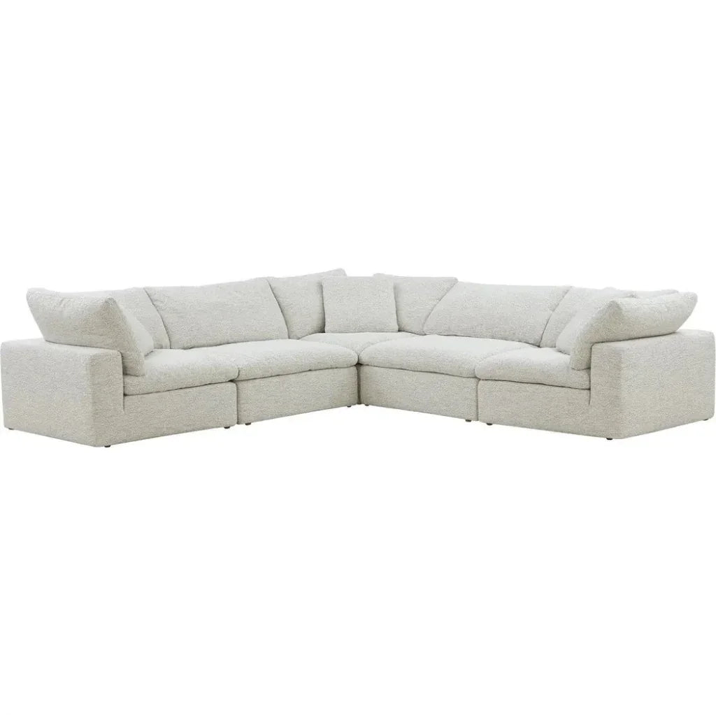 Clay L-Shaped Performance Fabric Grey Modular Sectional-Modular Sofas-Moe's Home-LOOMLAN