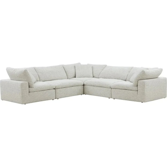 Clay L-Shaped Performance Fabric Grey Modular Sectional-Modular Sofas-Moe's Home-LOOMLAN