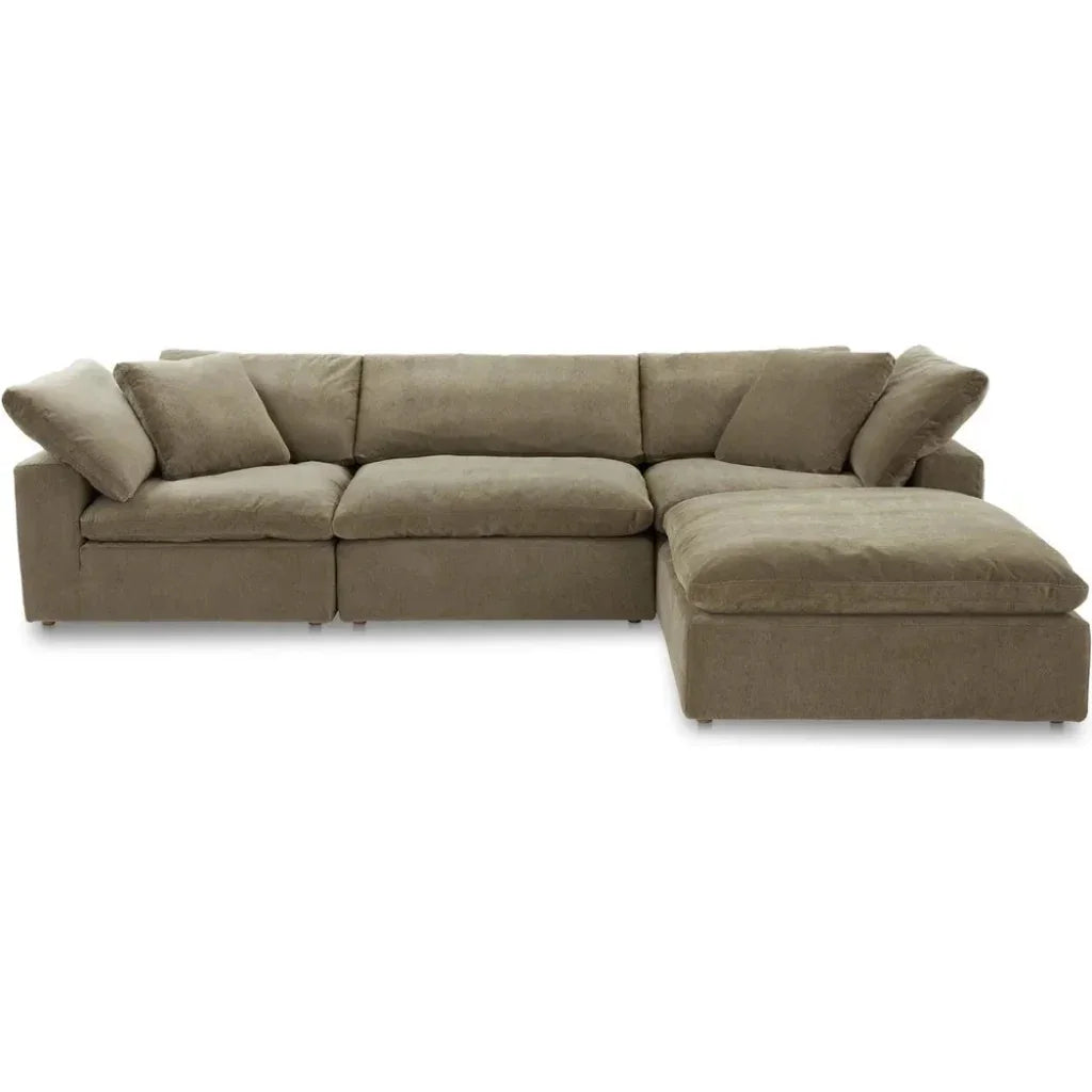 Clay Lounge Performance Fabric Modular Sectional-Modular Sofas-Moe's Home-Green-LOOMLAN