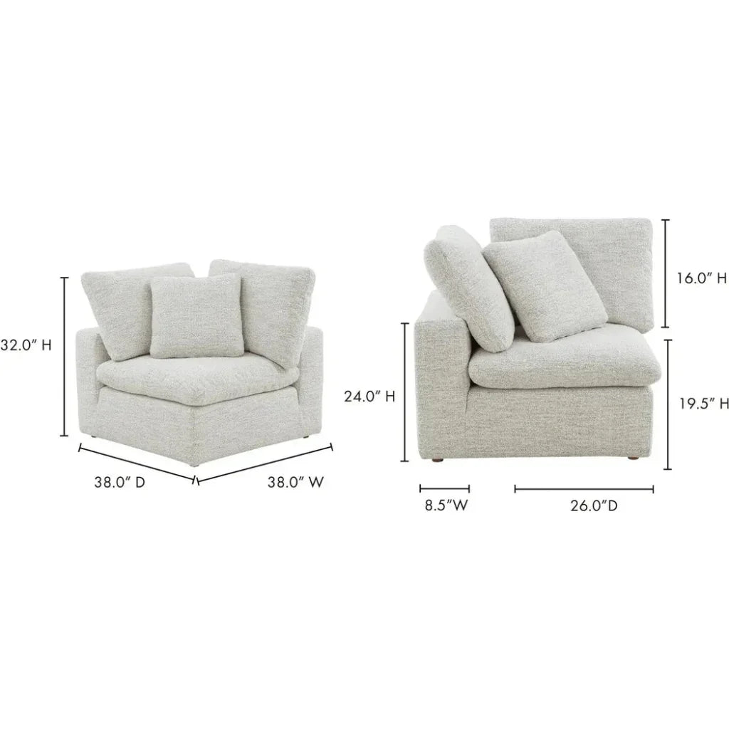 Clay Neverfear Light Grey Terra Modular Chair-Modular Components-Moe's Home-LOOMLAN