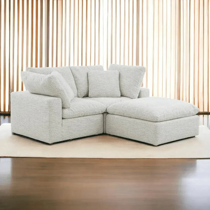 Clay Neverfear Light Grey Terra Modular Ottoman - LOOMLAN - Moe's Home - Ottomans