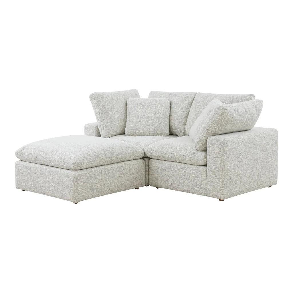 Clay Neverfear Light Grey Terra Modular Ottoman - LOOMLAN - Moe's Home - Ottomans