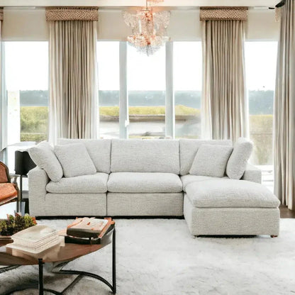 Clay Neverfear Light Grey Terra Modular Slipper Chair-Modular Components-Moe's Home-LOOMLAN