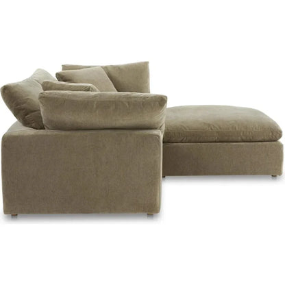 Clay Nook Performance Fabric & Wood Green Modular Sectional-Modular Sofas-Moe's Home-LOOMLAN