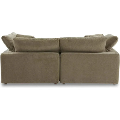 Clay Nook Performance Fabric & Wood Green Modular Sectional-Modular Sofas-Moe's Home-LOOMLAN