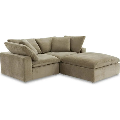 Clay Nook Performance Fabric & Wood Green Modular Sectional-Modular Sofas-Moe's Home-LOOMLAN