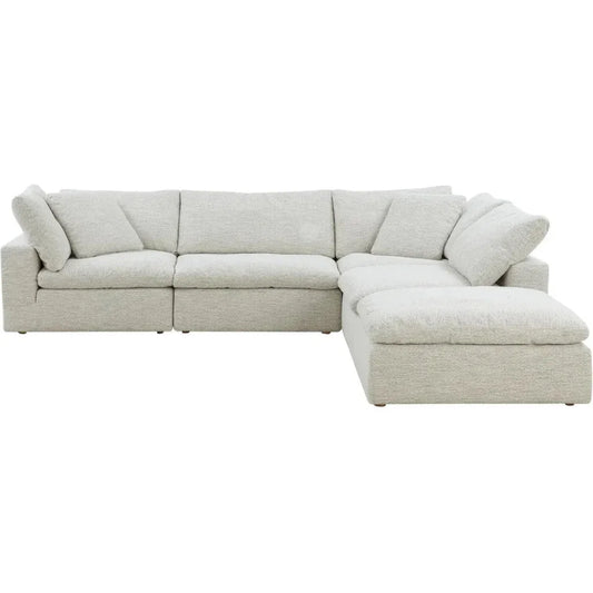 Clay Performance Fabric Brownish Grey Modular Sectional-Modular Sofas-Moe's Home-LOOMLAN