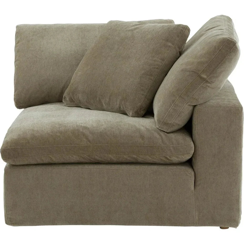 Clay Performance Fabric Green Corner Chair-Modular Sofas-Moe's Home-LOOMLAN