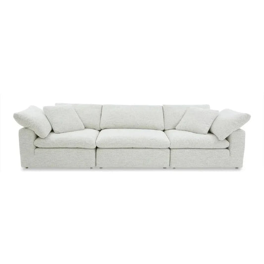 Clay Performance Fabric & Wood Off-White Modular Sofa-Modular Sofas-Moe's Home-LOOMLAN