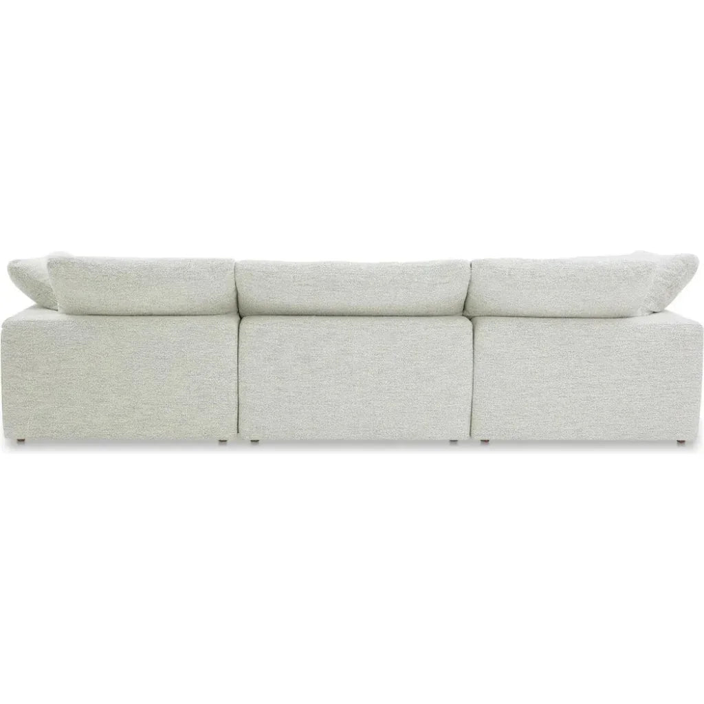 Clay Performance Fabric & Wood Off-White Modular Sofa-Modular Sofas-Moe's Home-LOOMLAN