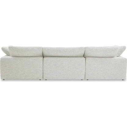 Clay Performance Fabric & Wood Off-White Modular Sofa-Modular Sofas-Moe's Home-LOOMLAN