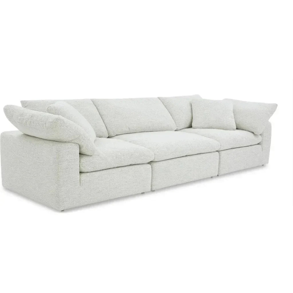 Clay Performance Fabric & Wood Off-White Modular Sofa-Modular Sofas-Moe's Home-LOOMLAN