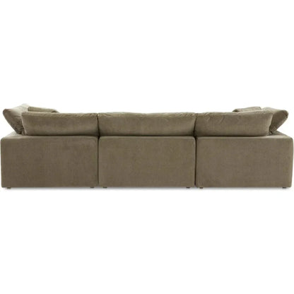Clay Performance Fabric and Wood Green Modular Sofa-Modular Sofas-Moe's Home-LOOMLAN