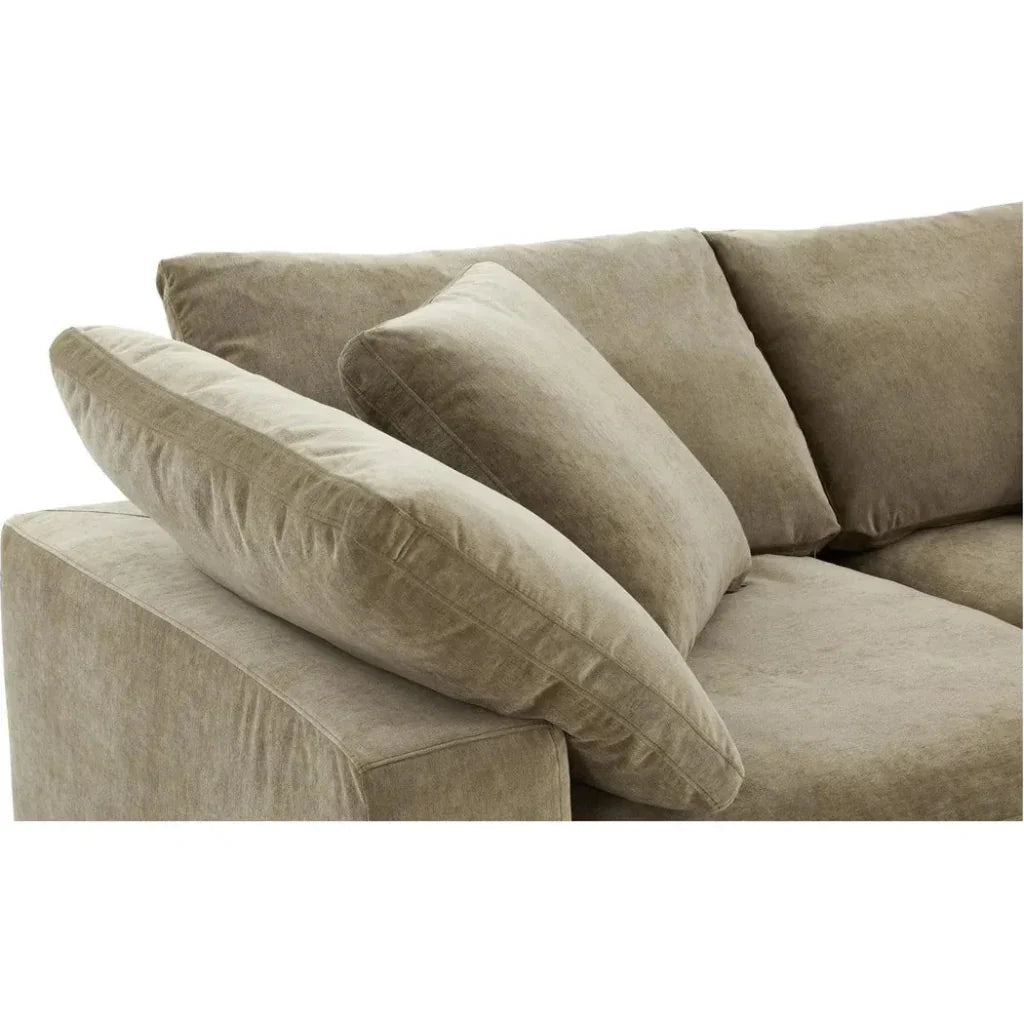 Clay Performance Fabric and Wood Green Modular Sofa-Modular Sofas-Moe's Home-LOOMLAN