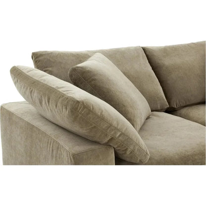 Clay Performance Fabric and Wood Green Modular Sofa-Modular Sofas-Moe's Home-LOOMLAN