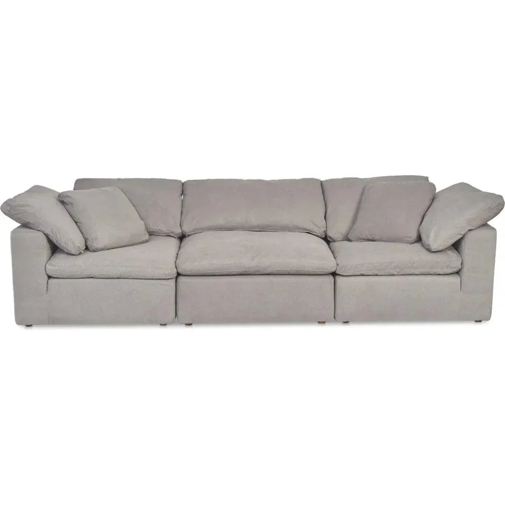 Clay Performance Fabric and Wood Grey Modular Sofa-Modular Sofas-Moe's Home-LOOMLAN