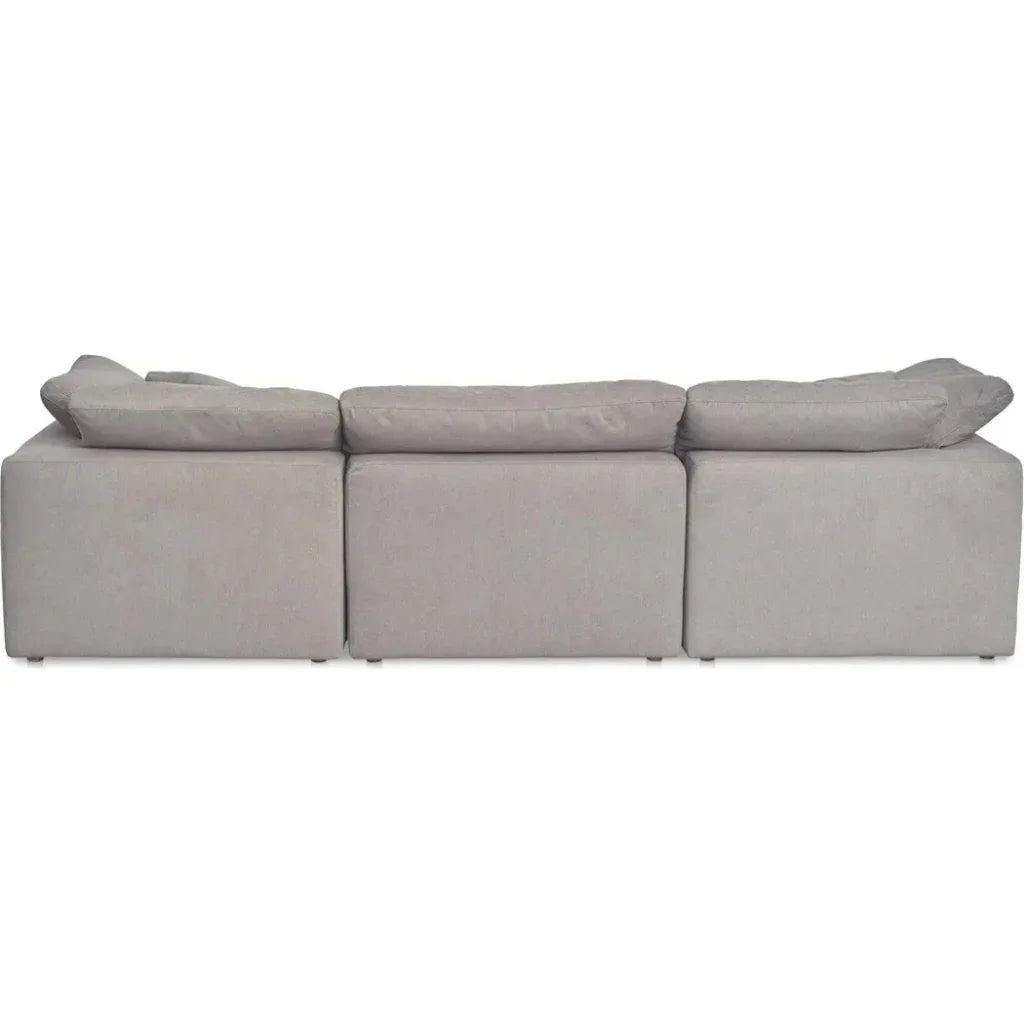 Clay Performance Fabric and Wood Grey Modular Sofa-Modular Sofas-Moe's Home-LOOMLAN