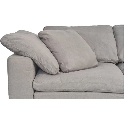 Clay Performance Fabric and Wood Grey Modular Sofa-Modular Sofas-Moe's Home-LOOMLAN