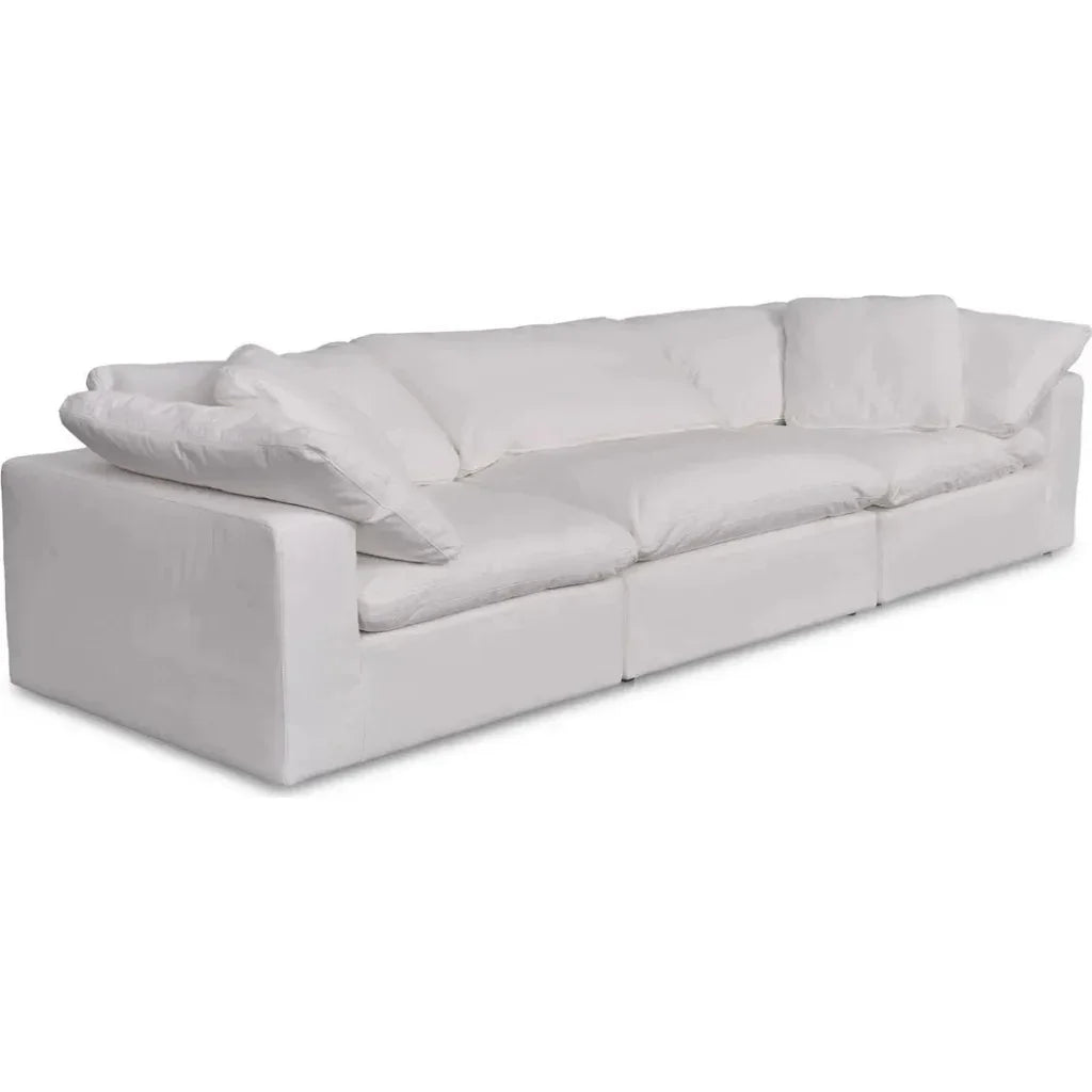 Clay Performance Fabric and Wood White Modular Sofa-Modular Sofas-Moe's Home-LOOMLAN