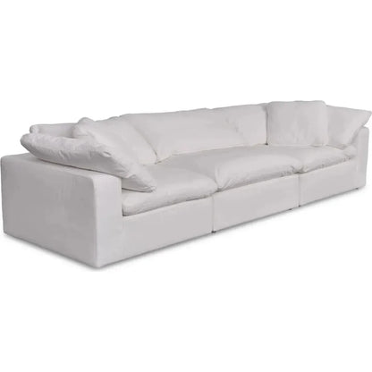 Clay Performance Fabric and Wood White Modular Sofa-Modular Sofas-Moe's Home-LOOMLAN