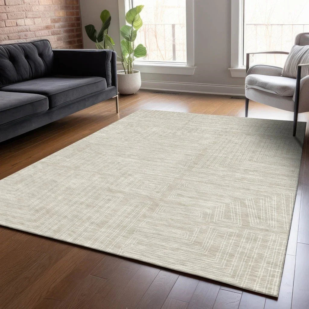 Clayra Beige Washable Indoor-Outdoor Rug-Outdoor Rugs-LOOMLAN Rugs-LOOMLAN