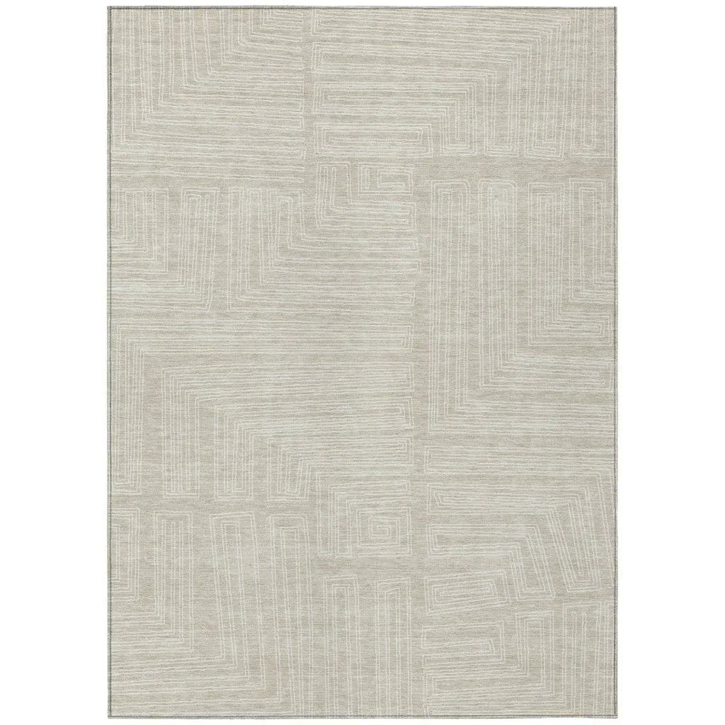 Clayra Beige Washable Indoor-Outdoor Rug-Outdoor Rugs-LOOMLAN Rugs-2'6" x 3'10"-LOOMLAN