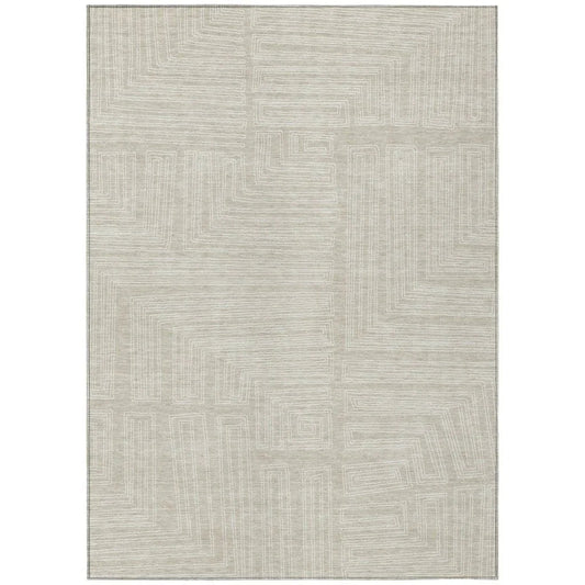 Clayra Beige Washable Indoor-Outdoor Rug-Outdoor Rugs-LOOMLAN Rugs-2'6" x 3'10"-LOOMLAN