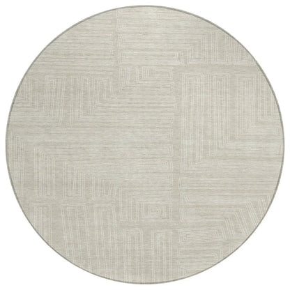 Clayra Beige Washable Indoor-Outdoor Rug-Outdoor Rugs-LOOMLAN Rugs-8' x 8'-LOOMLAN