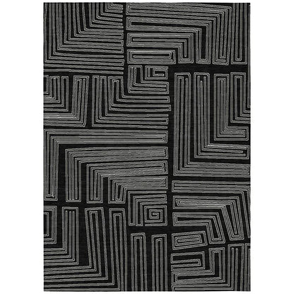 Clayra Black Washable Indoor-Outdoor Rug-Outdoor Rugs-LOOMLAN Rugs-2'6" x 3'10"-LOOMLAN