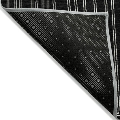 Clayra Black Washable Indoor-Outdoor Rug-Outdoor Rugs-LOOMLAN Rugs-LOOMLAN