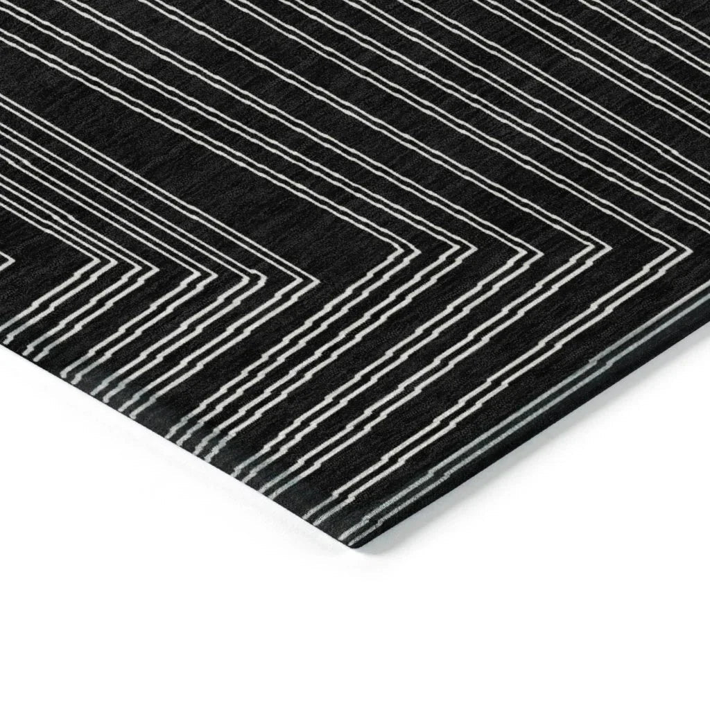 Clayra Black Washable Indoor-Outdoor Rug-Outdoor Rugs-LOOMLAN Rugs-LOOMLAN