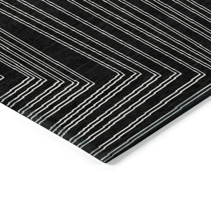 Clayra Black Washable Indoor-Outdoor Rug-Outdoor Rugs-LOOMLAN Rugs-LOOMLAN