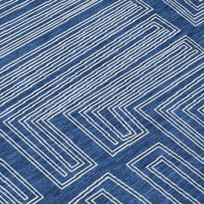 Clayra Blue Washable Indoor-Outdoor Rug-Outdoor Rugs-LOOMLAN Rugs-LOOMLAN