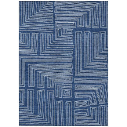 Clayra Blue Washable Indoor-Outdoor Rug-Outdoor Rugs-LOOMLAN Rugs-2'6" x 3'10"-LOOMLAN
