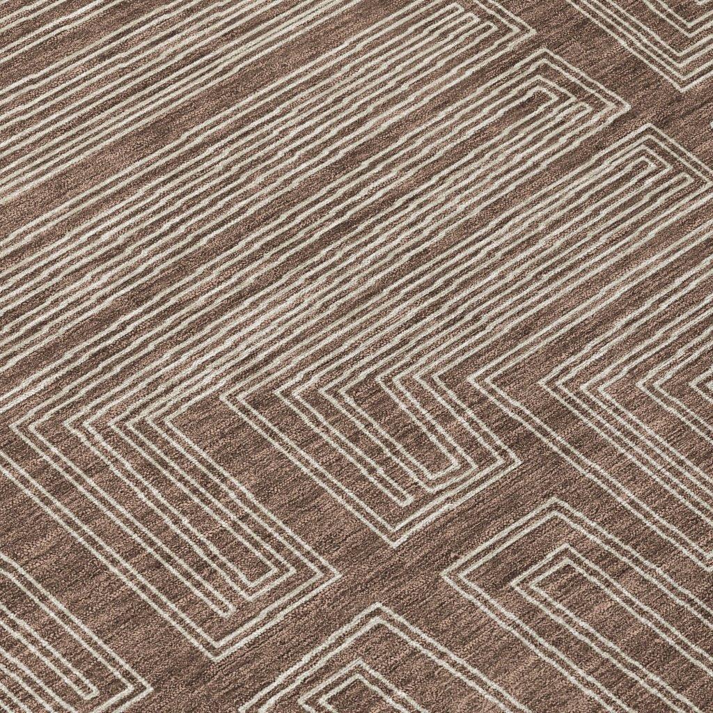 Clayra Brown Washable Indoor-Outdoor Rug-Outdoor Rugs-LOOMLAN Rugs-LOOMLAN