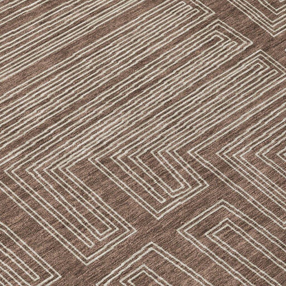 Clayra Brown Washable Indoor-Outdoor Rug-Outdoor Rugs-LOOMLAN Rugs-LOOMLAN