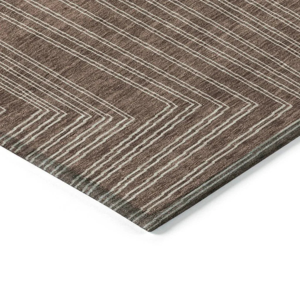 Clayra Brown Washable Indoor-Outdoor Rug-Outdoor Rugs-LOOMLAN Rugs-LOOMLAN