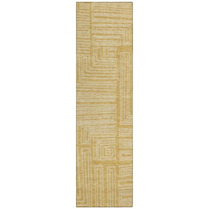 Clayra Gold Washable Indoor-Outdoor Rug-Outdoor Rugs-LOOMLAN Rugs-2'3" x 7'6"-LOOMLAN