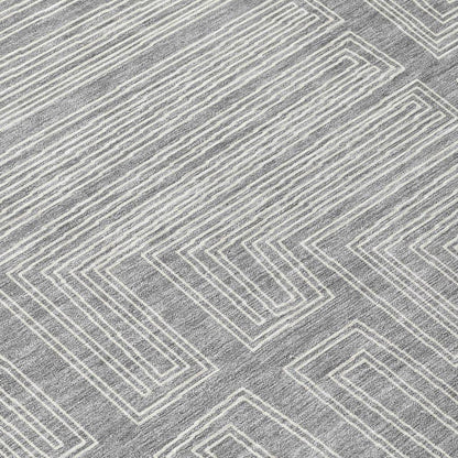 Clayra Gray Washable Indoor-Outdoor Rug-Outdoor Rugs-LOOMLAN Rugs-LOOMLAN