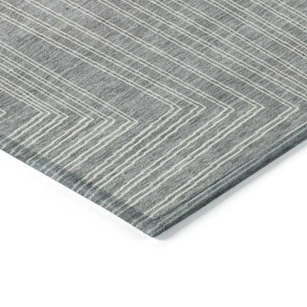 Clayra Gray Washable Indoor-Outdoor Rug-Outdoor Rugs-LOOMLAN Rugs-LOOMLAN