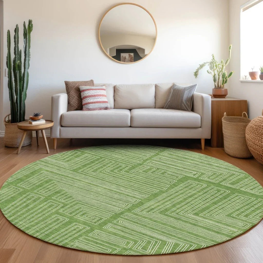Clayra Green Washable Indoor-Outdoor Rug-Outdoor Rugs-LOOMLAN Rugs-LOOMLAN