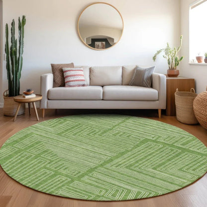 Clayra Green Washable Indoor-Outdoor Rug-Outdoor Rugs-LOOMLAN Rugs-LOOMLAN