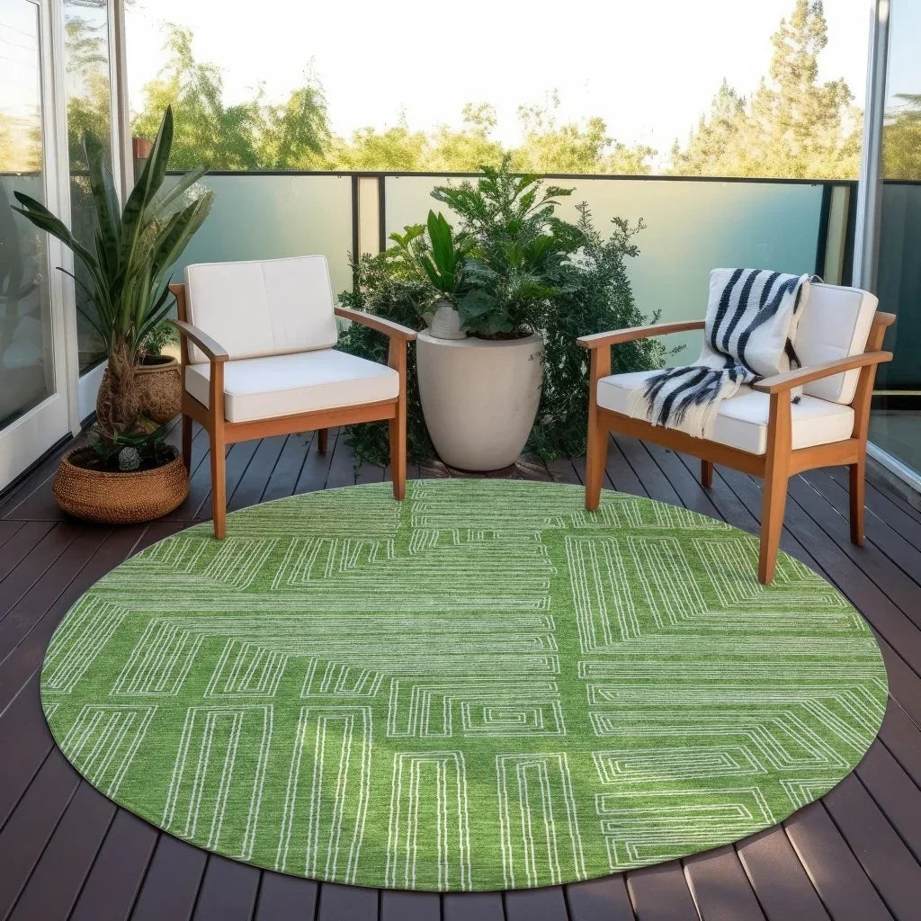 Clayra Green Washable Indoor-Outdoor Rug-Outdoor Rugs-LOOMLAN Rugs-LOOMLAN