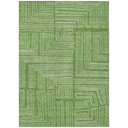 Clayra Green Washable Indoor-Outdoor Rug-Outdoor Rugs-LOOMLAN Rugs-2'6" x 3'10"-LOOMLAN