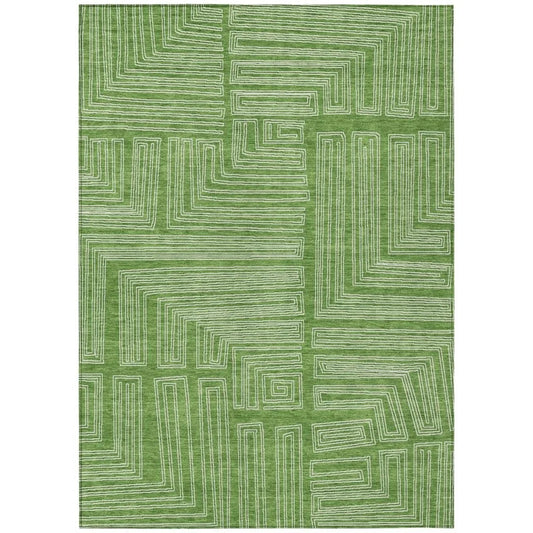 Clayra Green Washable Indoor-Outdoor Rug-Outdoor Rugs-LOOMLAN Rugs-2'6" x 3'10"-LOOMLAN