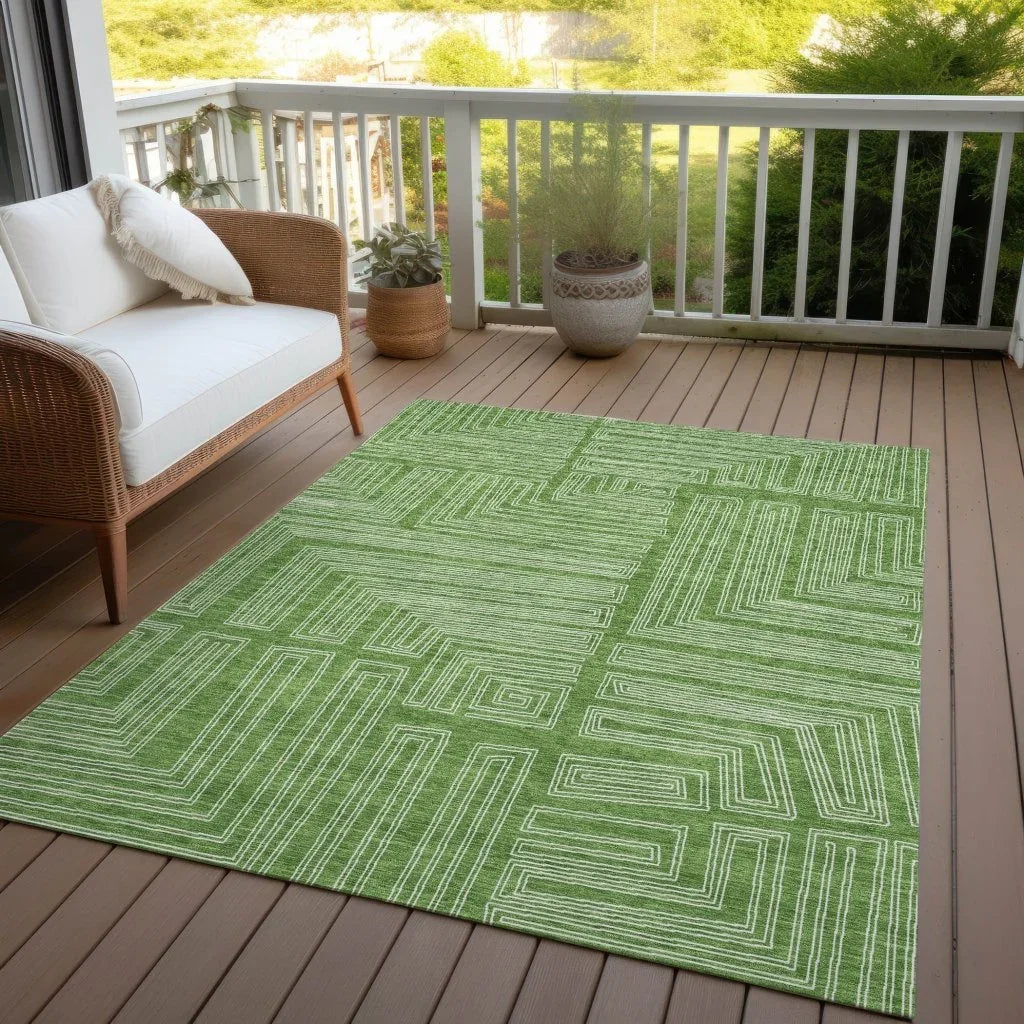 Clayra Green Washable Indoor-Outdoor Rug-Outdoor Rugs-LOOMLAN Rugs-LOOMLAN