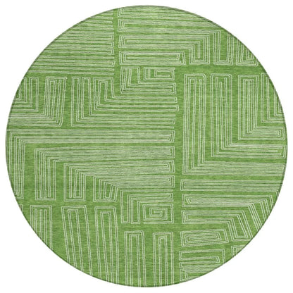 Clayra Green Washable Indoor-Outdoor Rug-Outdoor Rugs-LOOMLAN Rugs-8' x 8'-LOOMLAN