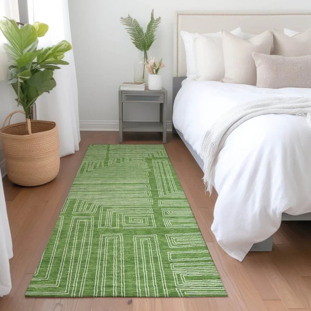 Clayra Green Washable Indoor-Outdoor Rug-Outdoor Rugs-LOOMLAN Rugs-LOOMLAN